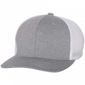 Baseball Caps Melange Trucker Cap Mesh Back - Heather/ White - C017YDLOM2Y $8.37