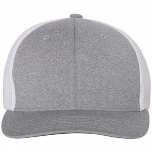 Baseball Caps Melange Trucker Cap Mesh Back - Heather/ White - C017YDLOM2Y $8.37