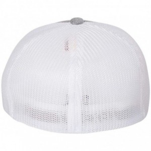 Baseball Caps Melange Trucker Cap Mesh Back - Heather/ White - C017YDLOM2Y $8.37