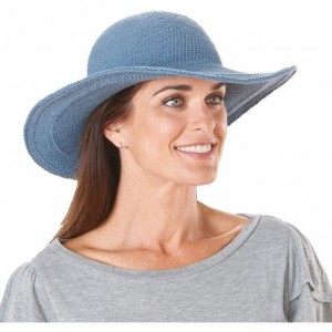 Sun Hats Women's Cotton Crochet 4 Inch Brim Floppy Hat - Denim - C81171D9WWX $37.67
