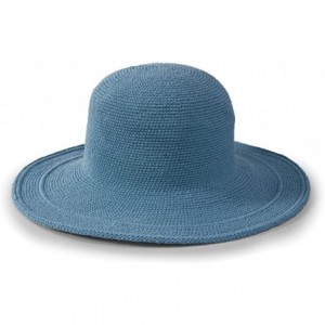 Sun Hats Women's Cotton Crochet 4 Inch Brim Floppy Hat - Denim - C81171D9WWX $18.34