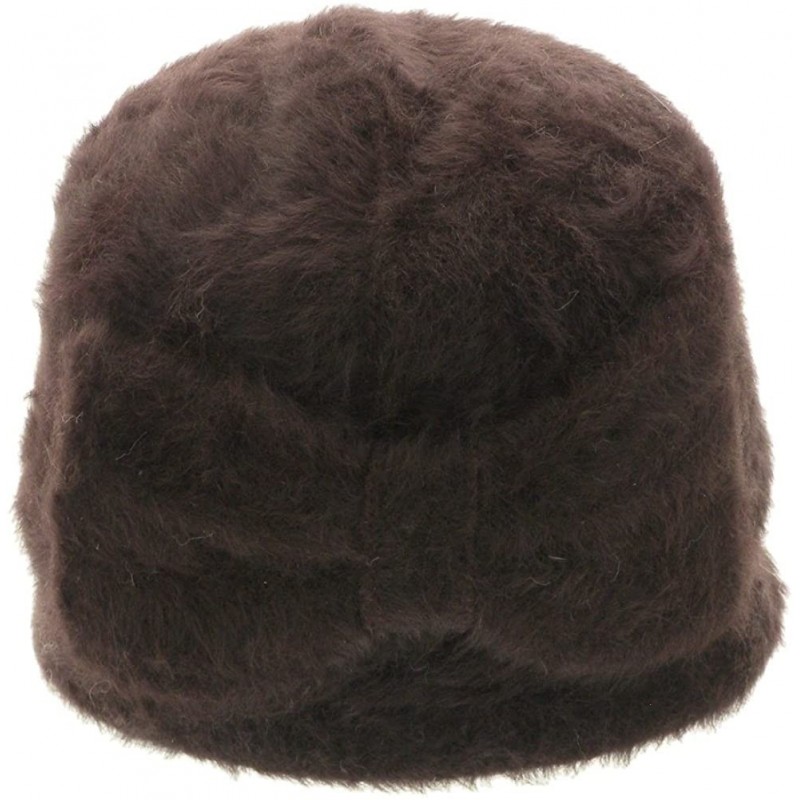 Skullies & Beanies Women's Angora Fur Beanie with Bow - Dark Brown - CW11R9K9QID $12.46