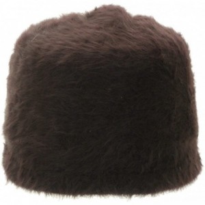 Skullies & Beanies Women's Angora Fur Beanie with Bow - Dark Brown - CW11R9K9QID $12.46