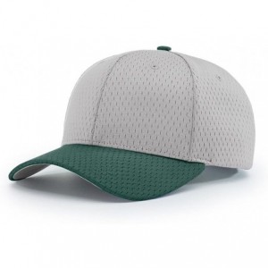 Baseball Caps 414 Pro Mesh Adjustable Blank Baseball Cap Fit Hat - Grey/Dark Green - C11873ZXU4O $7.65