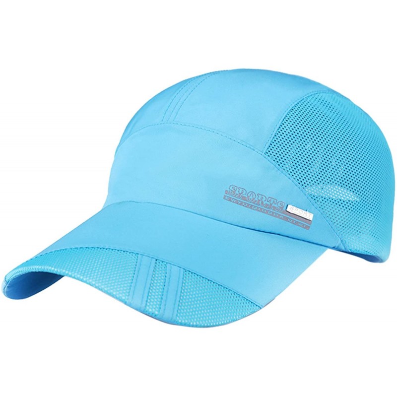 Baseball Caps Unisex Mesh Brim Tennis Cap Outside Sunscreen Quick Dry Adjustable Baseball Hat - C-lake Blue - CF17YZNZTS3 $13.16