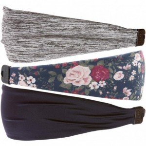 Headbands Adjustable Cute Fashion Sports Headbands Xflex Wide Hairband for Women Girls & Teens - 3pk Grey/Floral/Navy Xflex -...