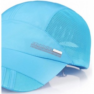 Baseball Caps Unisex Mesh Brim Tennis Cap Outside Sunscreen Quick Dry Adjustable Baseball Hat - C-lake Blue - CF17YZNZTS3 $13.16