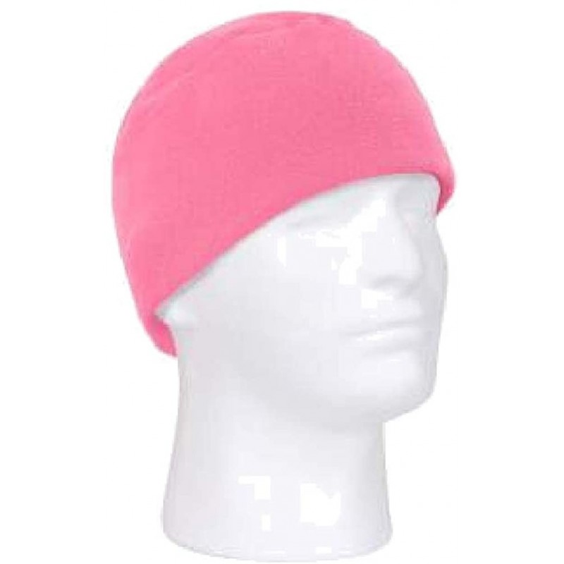 Skullies & Beanies Deluxe Soft Polar Fleece Beanie Watch Cap - Pink - CX18I9R2Y69 $14.44