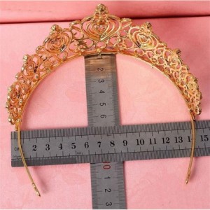 Headbands Queen Princess Tiara Crown Luxury AAA Zircon Rhinestone Wedding Bridal Headband(A1153) - Gold - CD185TR2IKT $38.97