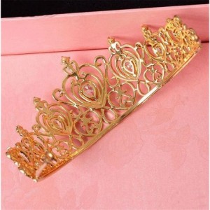 Headbands Queen Princess Tiara Crown Luxury AAA Zircon Rhinestone Wedding Bridal Headband(A1153) - Gold - CD185TR2IKT $38.97