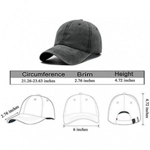 Baseball Caps Unisex Camping Hair Don't Care Vintage Adjustable Baseball Cap Denim Dad Hat - Black 4 - CS18NGDKD59 $11.54