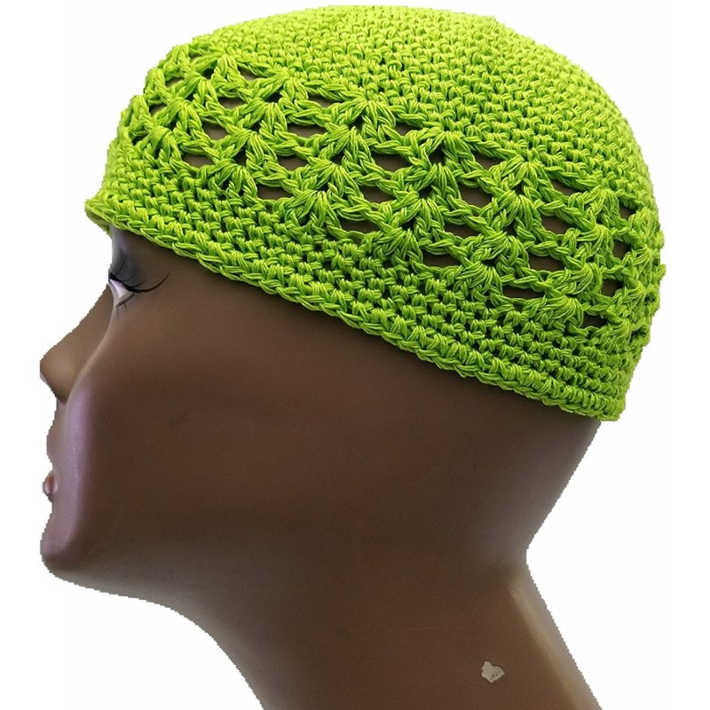 Skullies & Beanies Kufi Hat Skull Cap Islamic Muslim Prayer Hat Skull Chemo Cap Beanie Hats Turban - Lime Green - C718HEES3Z7...