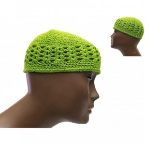 Skullies & Beanies Kufi Hat Skull Cap Islamic Muslim Prayer Hat Skull Chemo Cap Beanie Hats Turban - Lime Green - C718HEES3Z7...