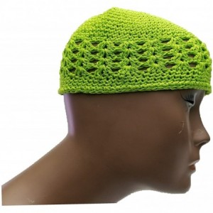 Skullies & Beanies Kufi Hat Skull Cap Islamic Muslim Prayer Hat Skull Chemo Cap Beanie Hats Turban - Lime Green - C718HEES3Z7...