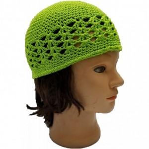 Skullies & Beanies Kufi Hat Skull Cap Islamic Muslim Prayer Hat Skull Chemo Cap Beanie Hats Turban - Lime Green - C718HEES3Z7...