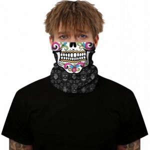 Balaclavas Seamless Rave Face Cover Bandana-Neck Gaiter Tube Headwear Motorcycle Face Scarf - Skull-1 - C219873UUE0 $8.71