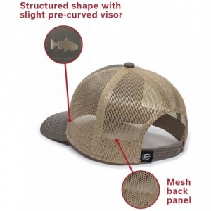 Baseball Caps Fish Silhouettes Trucker Hat - Adjustable Baseball Cap w/Snapback Closure - Trout (Olive W/ Tan Mesh) - CK196WU...