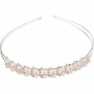 Headbands Delicate Wedding Princess Pearl Crystal Rhinestone Tiara Crowns Headband - CF11O0YFUTF $9.05