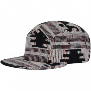 Baseball Caps Pattern Multi Color Stripe 5 Panel Hat - Black Multicolored - CJ12MX12YOB $13.66