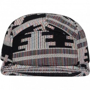 Baseball Caps Pattern Multi Color Stripe 5 Panel Hat - Black Multicolored - CJ12MX12YOB $13.66