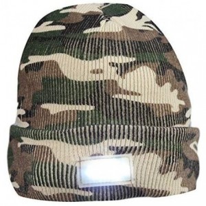 Skullies & Beanies 5 LED Knit Flash Light Beanie Hat Cap for Night Fishing Camping Handyman Working - Camo - CL12O9U4NNV $11.81