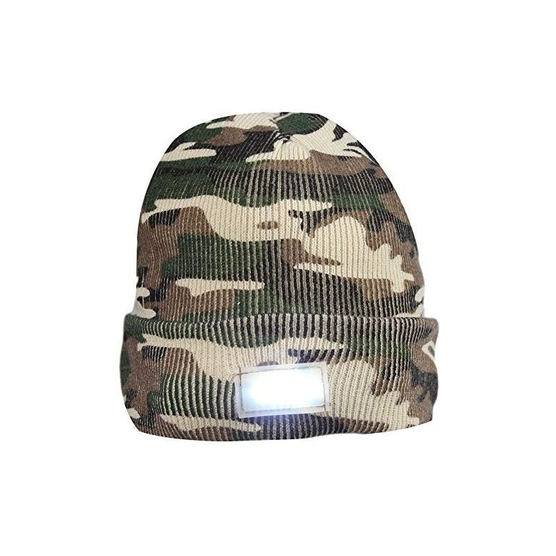 Skullies & Beanies 5 LED Knit Flash Light Beanie Hat Cap for Night Fishing Camping Handyman Working - Camo - CL12O9U4NNV $11.81