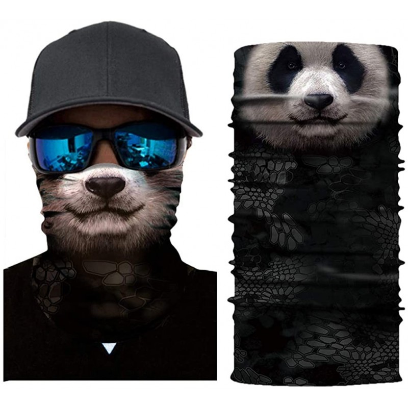 Balaclavas Cool Skull USA Flag Printed Seamless Face Mask Neck Gaiter Bandana Balaclava Headwear - 3d Panda - CF197W5UW6I $11.22