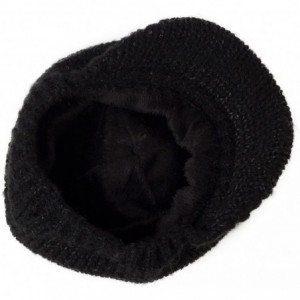 Skullies & Beanies Women's 100% Wool Knit Visor Beanie Newsboy Cap - 89230black_100% Acrylic - CO18IL8HIX0 $20.82