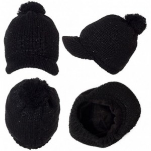 Skullies & Beanies Women's 100% Wool Knit Visor Beanie Newsboy Cap - 89230black_100% Acrylic - CO18IL8HIX0 $20.82