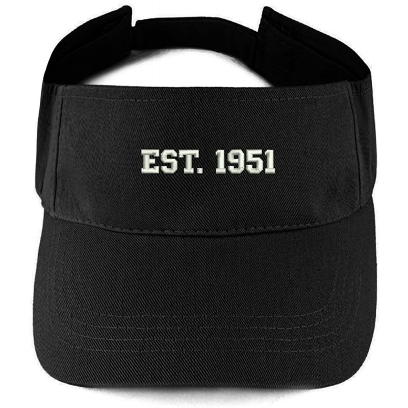 Visors EST 1951 Embroidered - 69th Birthday Gift Summer Adjustable Visor - Black - CF18323WY66 $13.88