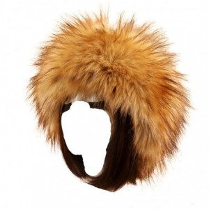 Skullies & Beanies Women's Faux Fur Headband Soft Winter Cossack Russion Style Hat Cap - Brown B - C618L8KLH3K $12.05