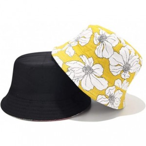 Bucket Hats Women Girls Cotton Leopard Print Reversible Bucket Hat Summer Double Sides Packable Hat for Outdoor Travel - CT18...