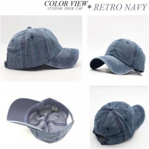 Baseball Caps Custom Retro Cowboy Hat Unisex Sun Caps Customized for Man and Woman Adjustable Back Cap - Retro Navy - CL18H08...