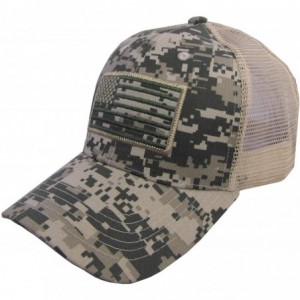 Baseball Caps US American Flag Patch Tactical Style Mesh Trucker Baseball Cap Hat - Multicam - CY12HUHS6FN $15.17