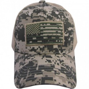 Baseball Caps US American Flag Patch Tactical Style Mesh Trucker Baseball Cap Hat - Multicam - CY12HUHS6FN $15.17