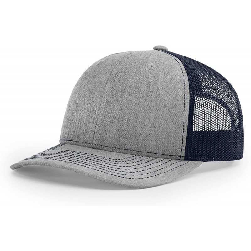 Baseball Caps Richardson 112 Structured Classic Trucker Snapback - Heather Grey/Navy - C91803QXESC $17.02