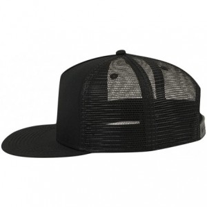 Baseball Caps Square Flat Visor SNAP 5 Panel Mesh Back Trucker Snapback Hat - Black - C112O0GZDWK $15.53