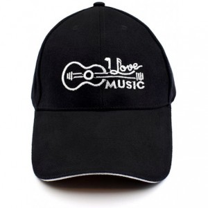 Baseball Caps Baseball Cap Black Cotton for Women Men with I Love Music Embroidered - Black - C218WI0QR4C $10.43