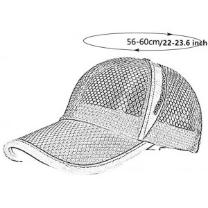 Sun Hats Unisex Mesh Tennis Cap Outdoor Anti-UV Quick Dry Adjustable Running Baseball Hat - Navy Blue - C518RXY6QIT $12.01