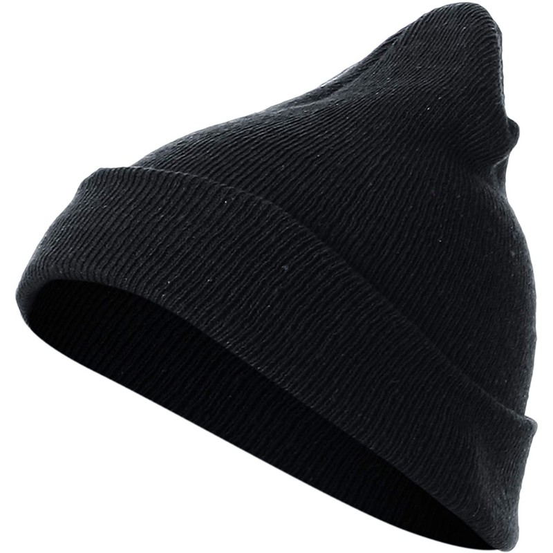 Skullies & Beanies Mens Warms Simple Acrylic Watch Hat - Dch001-black - C118IR970ND $10.61