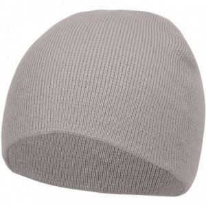 Skullies & Beanies Short Cuffless Beanies - Light Grey - CU12NV0UQW3 $9.58