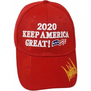 Baseball Caps Donald Trump 2020 Keep America Great Baseball Hat 3D Signature Cap - Red 802r - CV18ZO529E9 $9.50