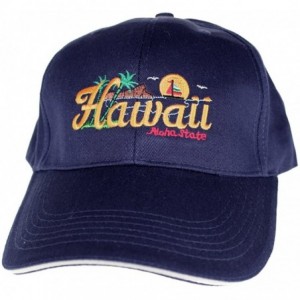 Baseball Caps Embroidered Hawaii Aloha State Diamond Head Cap Hats - Navy - CW116MMX0FT $15.28