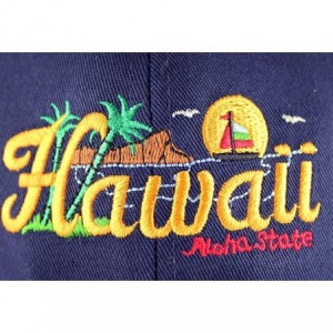 Baseball Caps Embroidered Hawaii Aloha State Diamond Head Cap Hats - Navy - CW116MMX0FT $15.28