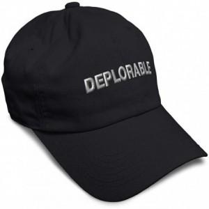 Baseball Caps Custom Soft Baseball Cap Destruction Word Deplorable A Embroidery Twill Cotton - Black - CR195OXSK5R $13.11