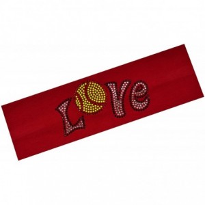 Headbands Softball Team Gift Love Softball Rhinestone Cotton Stretch Headband for Girls Teens and Adults - Red - CO11TL64YCB ...