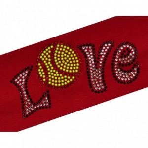 Headbands Softball Team Gift Love Softball Rhinestone Cotton Stretch Headband for Girls Teens and Adults - Red - CO11TL64YCB ...