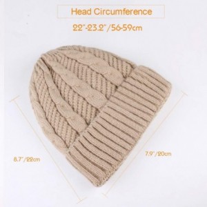 Skullies & Beanies Beanie for Men Women Winter Hat Cable Knit Beanies Mens Fleece Skull Hats Black Caps - Dark Apricot - CG18...