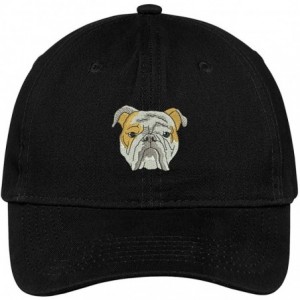 Baseball Caps English Bulldog Head Embroidered Low Profile Soft Cotton Brushed Cap - Black - CU12NVEUEOX $33.42