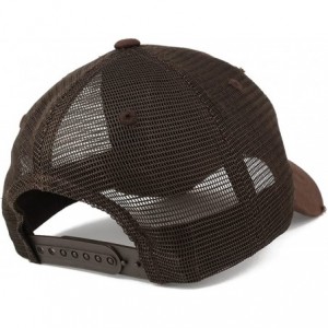 Baseball Caps Vintage Distressed Mesh Adjustable Trucker Cap - Brown - CE12O8XTWHW $10.81